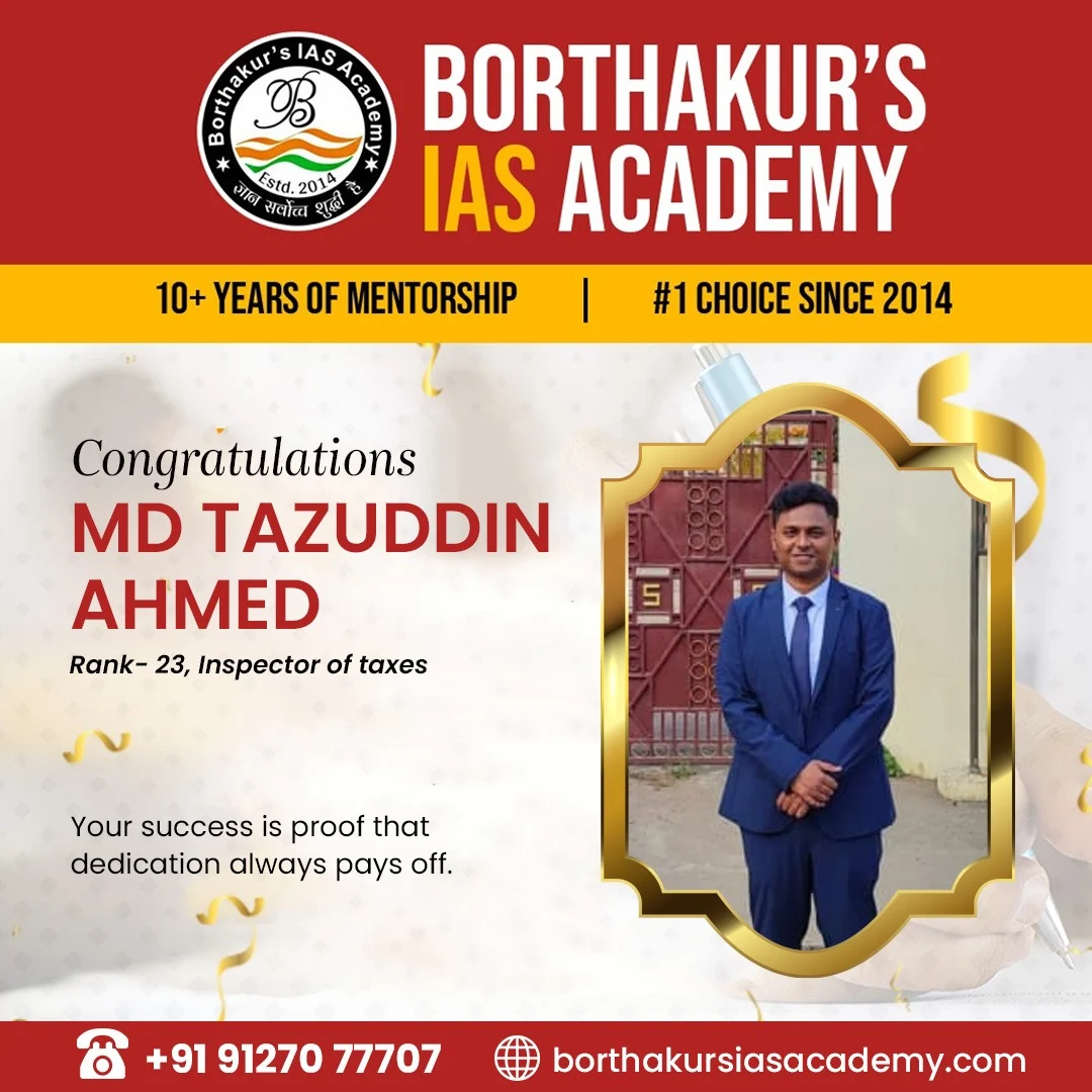 MD Tazuddin Ahmed Rank 23 Inspector of Taxes